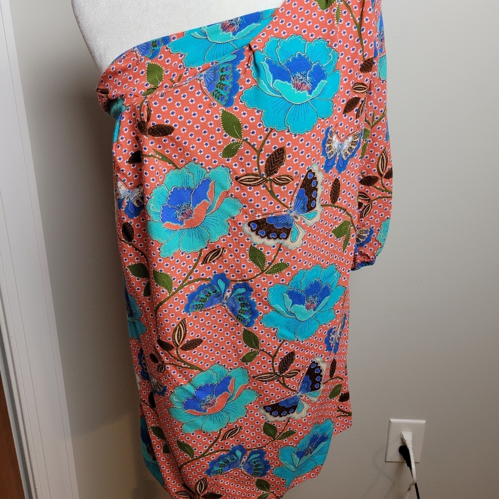 Willy Jay's Mini Floral One Shoulder Dress Med